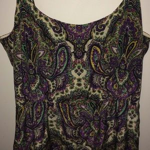 Jcrew silk slip blouson dress royal paisley